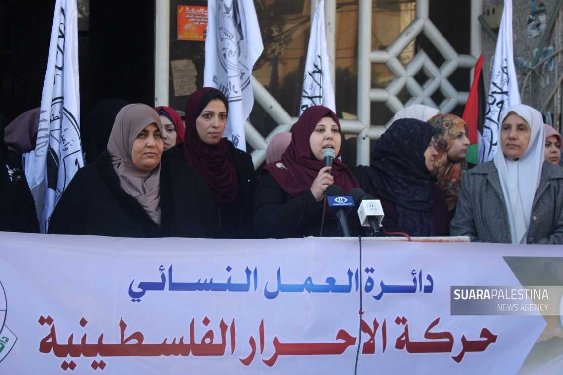 Komite Perempuan Fatah adakan unjuk rasa menentang penistaan Masjid Al-Aqsa