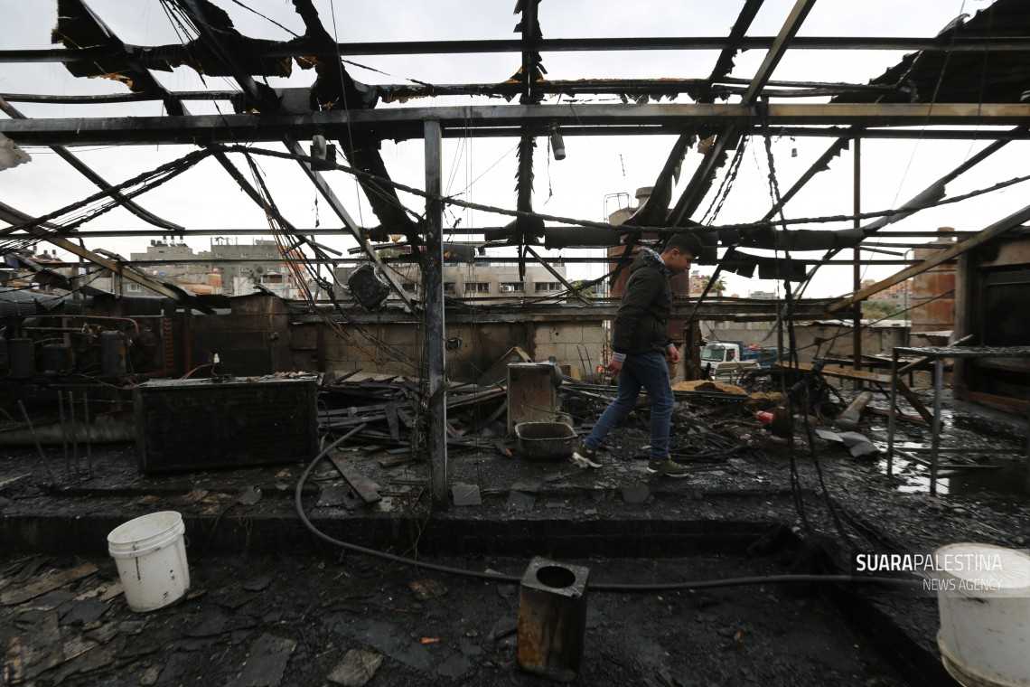 Pemerintah Palestina Gaza umumkan kerugian materi akibat kebakaran di Nuseirat