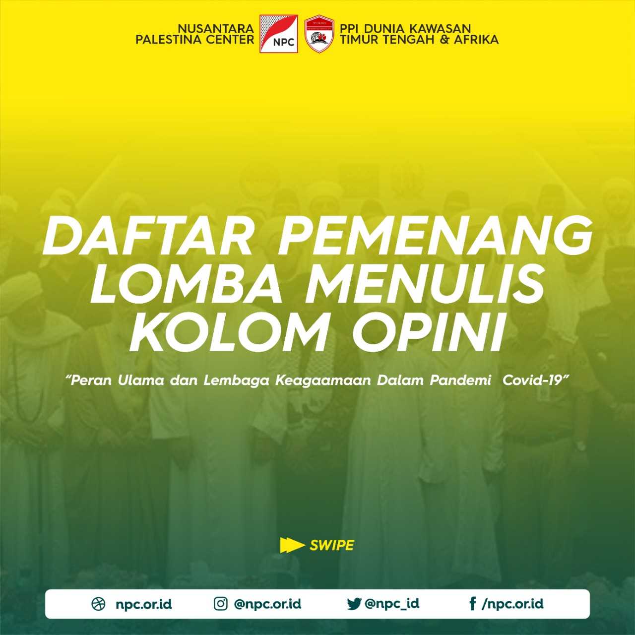 Pengumuman Pemenang Lomba Menulis Kolom