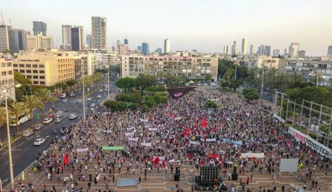 Warga Israel  Unjuk Rasa di Tel Aviv Tolak Pencaplokan Tepi Barat