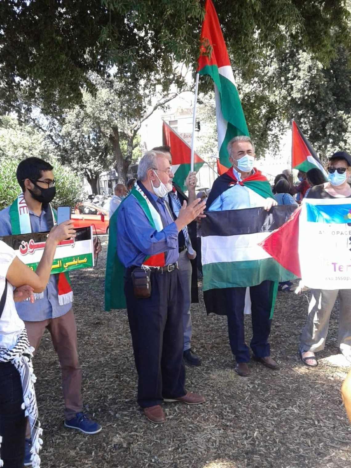 Komunitas Warga Palestina Italia Berunjuk Rasa di Depan Kedubes UEA