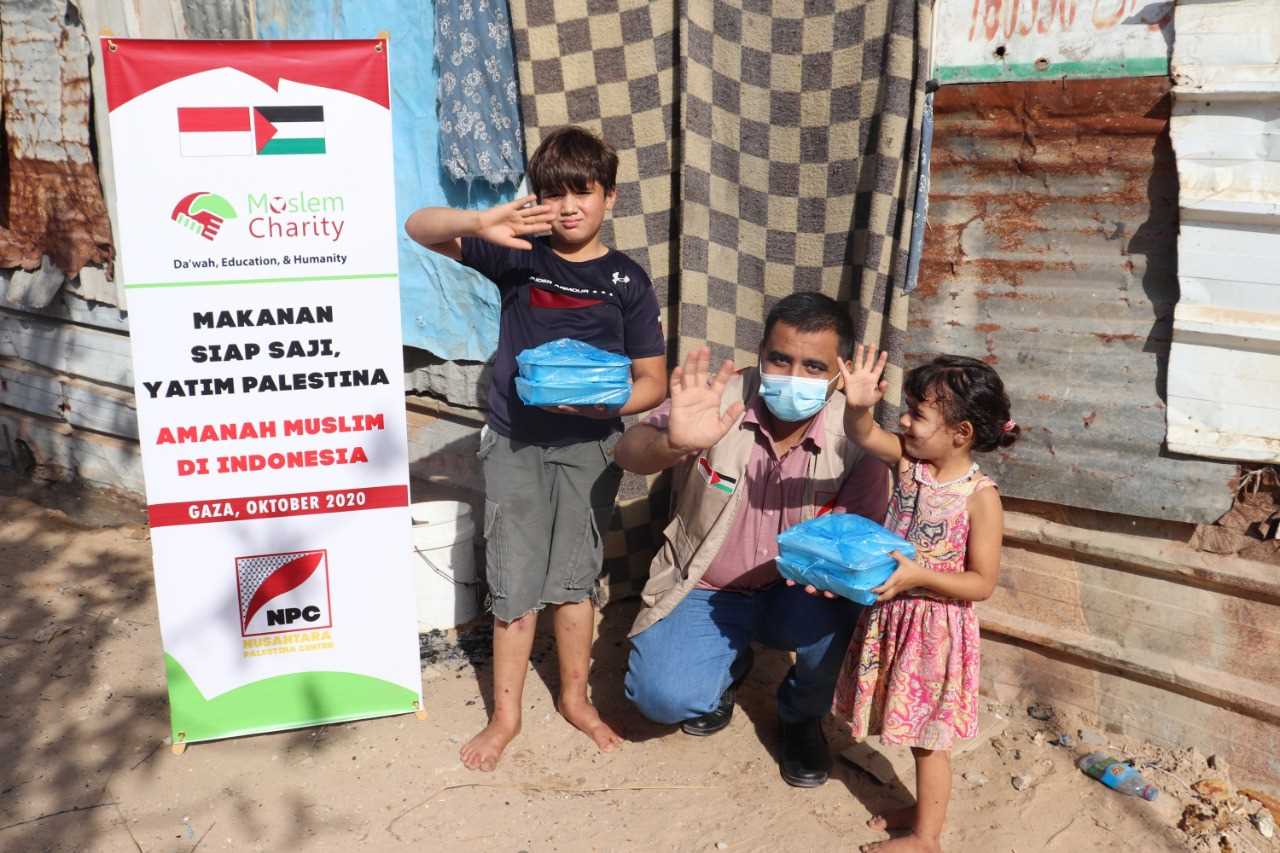 Gandeng NPC, Muslim Charity Distribusikan 62 Paket Makanan Siap Saji ke Gaza