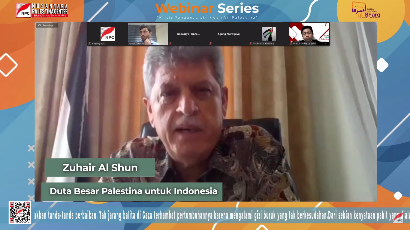 Webinar Series NPC-CDC El Sharq Bahas Krisis Pangan, Listrik, dan Air Palestina melalui Kacamata Palestina dan Indonesia