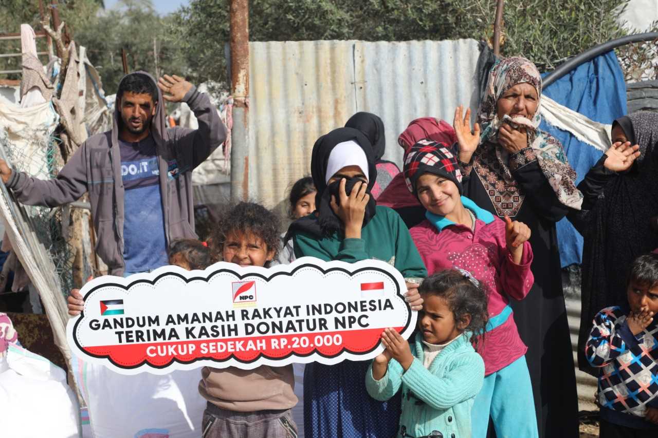 Terus Berbagi di Tengah Pandemi, 320 Keluarga Duafa di Gaza Terima Bantuan Gandum dari NPC
