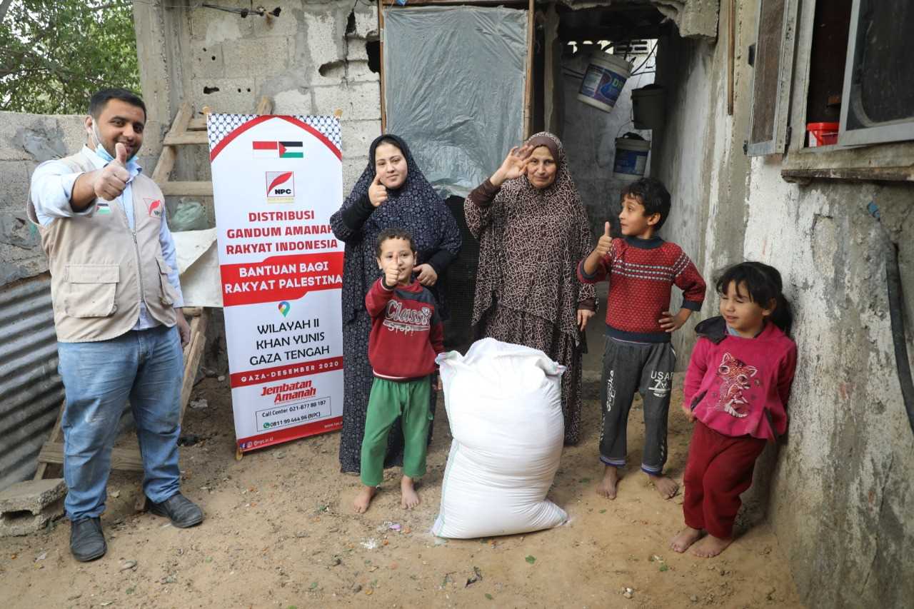 Merata, NPC Salurkan Bantuan 320 Sak Gandum di Tiga Titik di Gaza