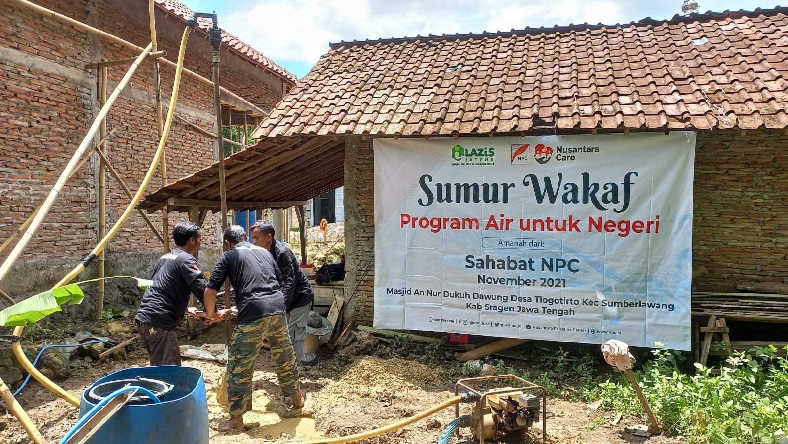 Gandeng Lazis Jateng, NPC Sumbang Sumur Bor di Daerah Rawan Kekeringan
