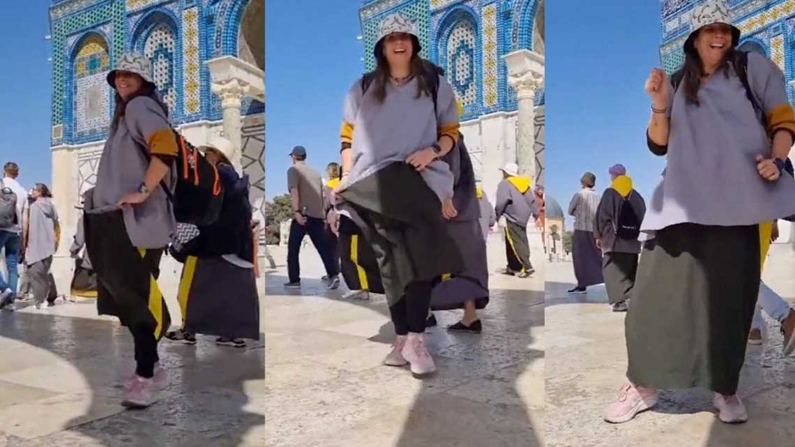 Perempuan Zionis “Berjoget” Provokatif di Kompleks Al-Aqsha