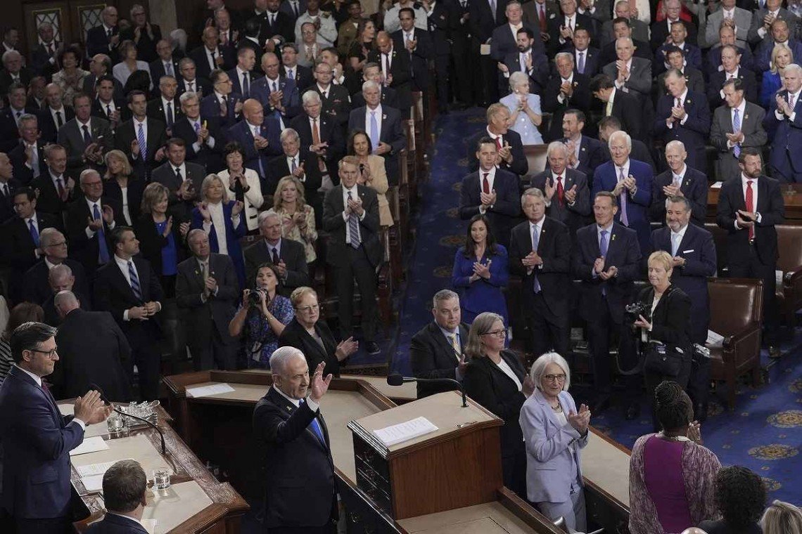 Sudah Gila, Anak-anak Palestina Terus Dibantai, Anggota Parlemen Amerika Malah Beri 50 Kali “Standing Ovation” kepada Netanyahu
