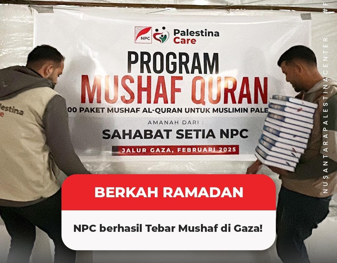 Semangat Ramadan di Gaza: NPC Tebar Mushaf untuk Pengungsi dan Korban Perang