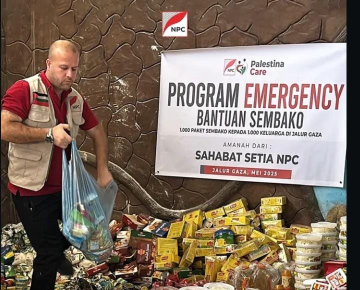 Bukti Cinta Rakyat Indonesia: NPC Salurkan 1.000 Paket Sembako untuk Pengungsi Gaza