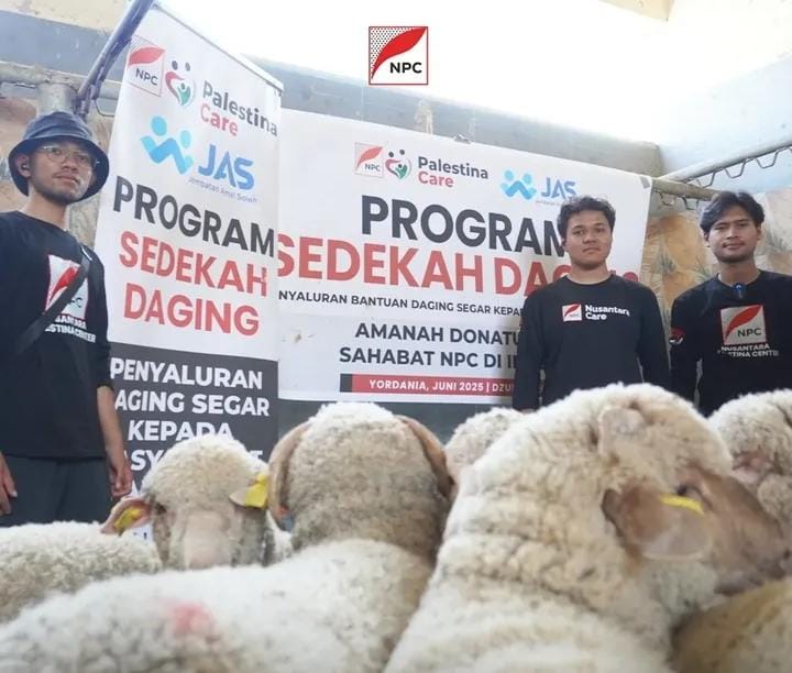 NPC Tebar Sedekah Daging untuk Pengungsi Gaza di Yordania