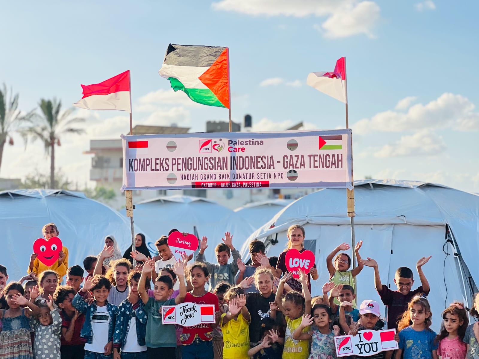 NPC Salurkan Tenda Darurat untuk Anak Yatim Palestina di Tengah Krisis Kemanusiaan Gaza