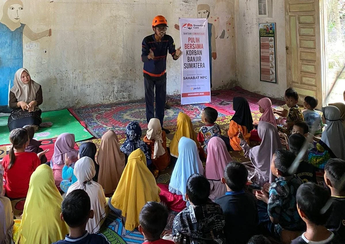 NPC Gelar Trauma Healing dan Salurkan Sembako untuk Anak Terdampak Banjir di Aceh Tamiang