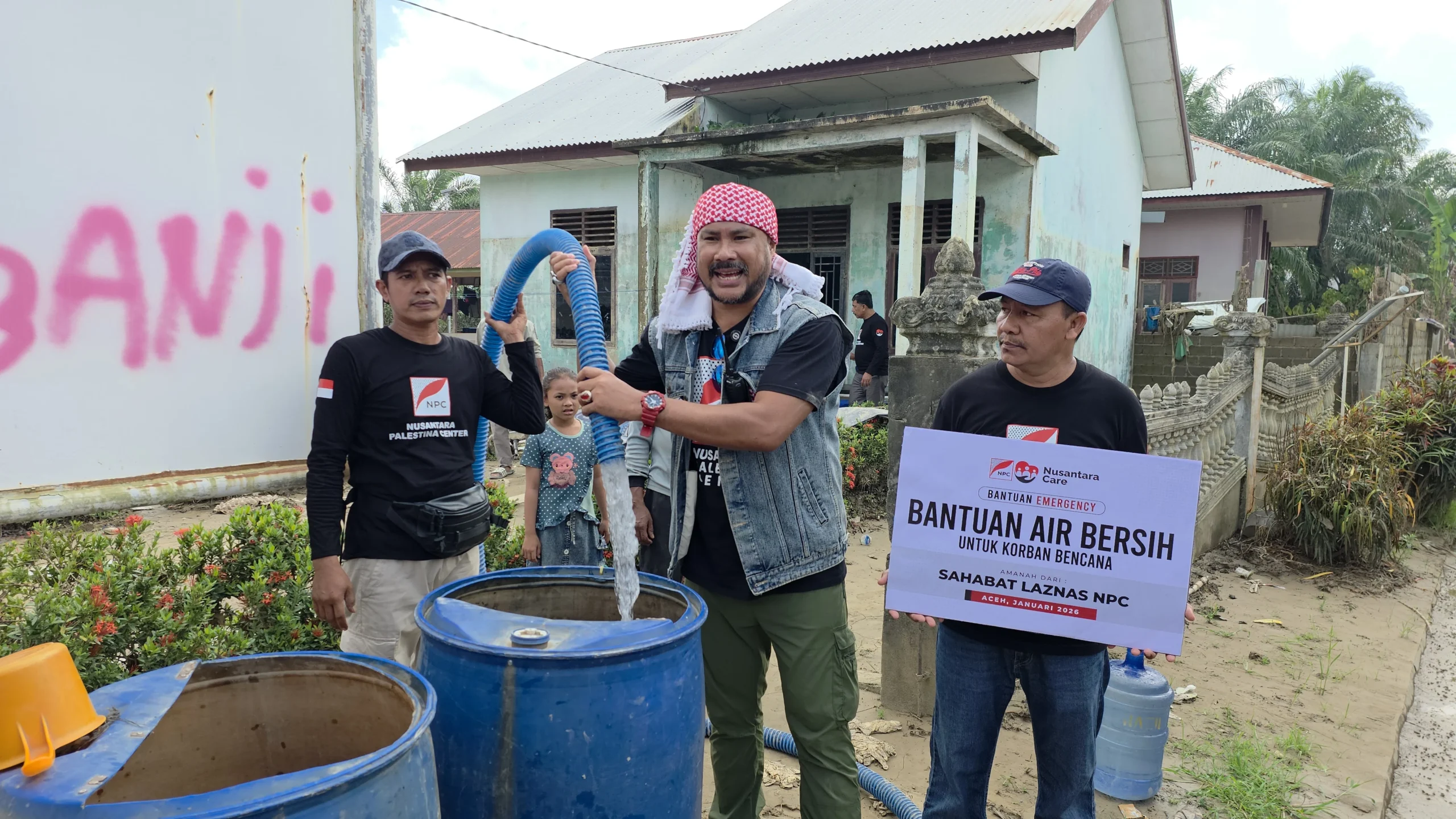 NPC Hadir di Lokasi Banjir Aceh Utara, Bantuan Tunai hingga Air Bersih Disalurkan
