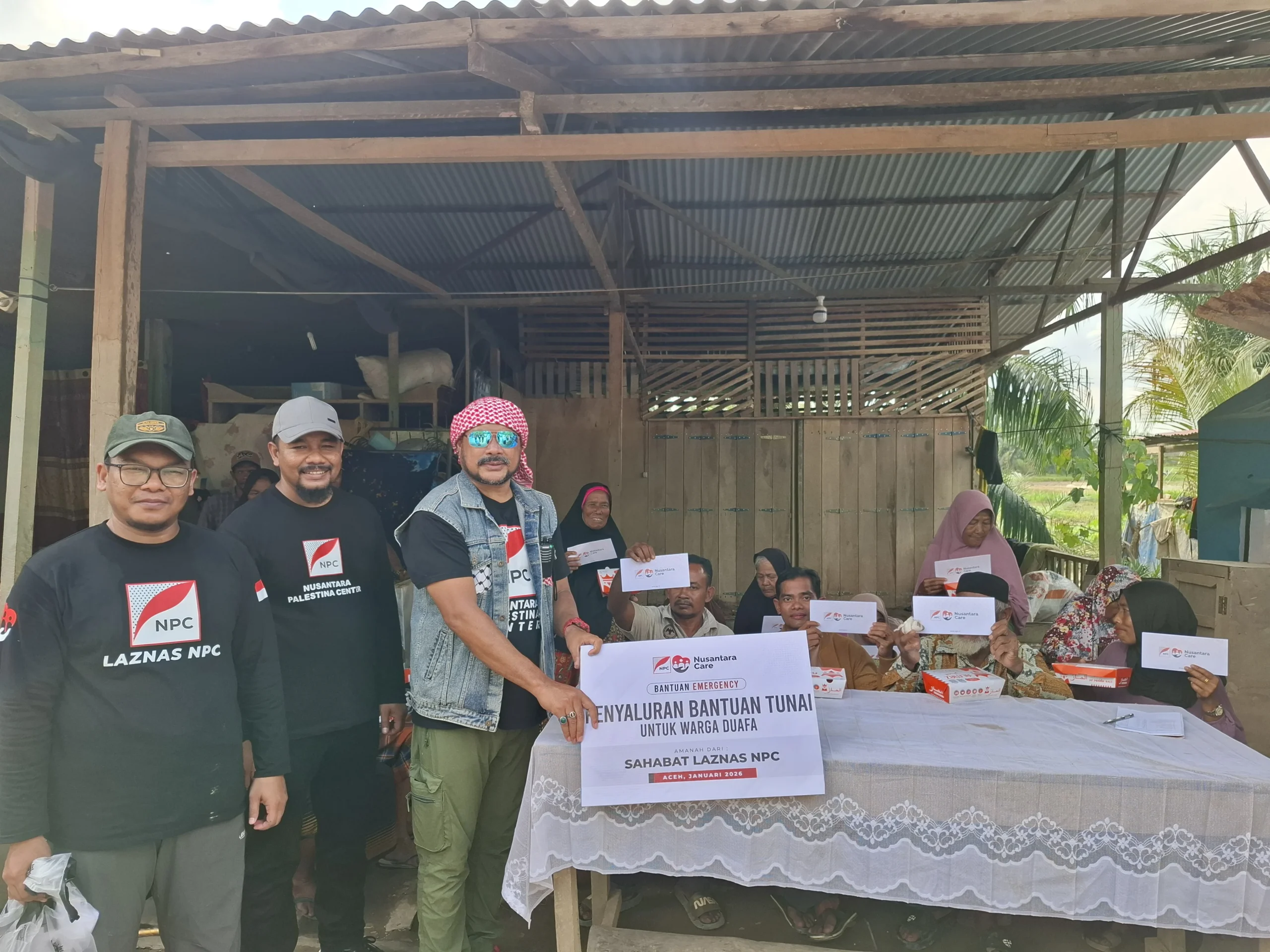 NPC Salurkan Bantuan untuk Korban Banjir di Lhueng Tuha, Bang Onim Langsung Turun ke Lokasi