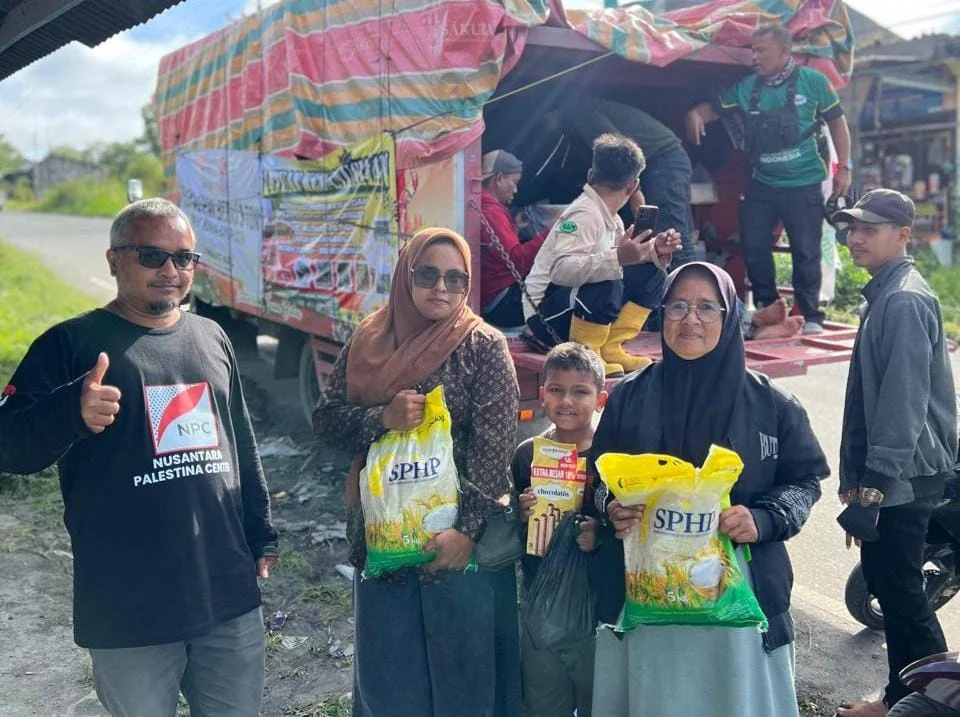NPC Salurkan Tiga Ton Beras untuk Korban Banjir dan Pengungsi Burni Telong di Aceh Tengah