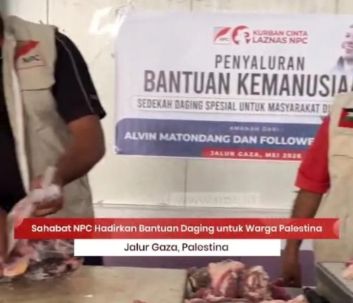 Alvin Matondang dan Followersnya Salurkan Hadiah Daging untuk Warga Gaza Bersama LAZNAS NPC