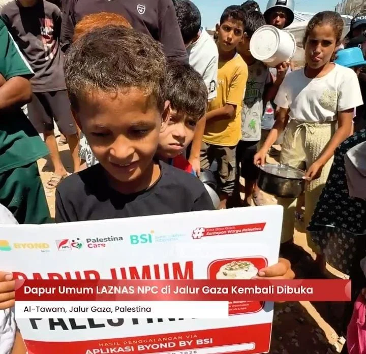 Dapur Umum LAZNAS NPC Kembali Layani 1.000 Pengungsi di Gaza